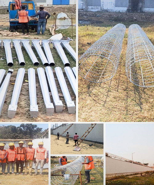 A K Khan ICD Steel work (Lampost and concertina wire fitting)